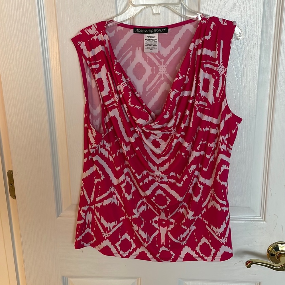 Addressing Woman large pink dress shirt